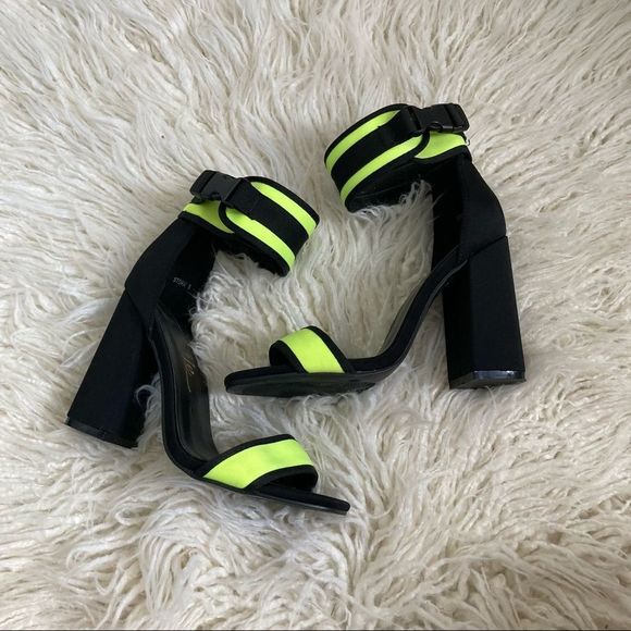 So Me Shoes So Me Highlighter Yellow Club Heels Poshmark
